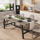 Garvee Industrieller Esstisch Für 6-8 Personen Mit Stabilem Metallgestell, Verstellbaren Beinen, 70.87" Holz, Rustikale Braune Oberfläche, Für Küche & Esszimmer - braun