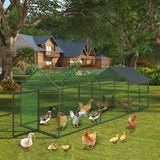 Garvee Großer Hühnerstall 120 x 40 x 40 Zoll – 3 Türen, Verzinkter Stahl, Wetterfest & Sicher - Schwarz