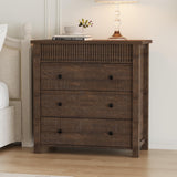 Garvee Sideboard, Kommode mit 3 Schubladen, Modern, Walnuss