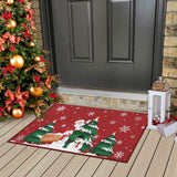 Garvee Weihnachtsfußmatte Mit Weihnachtsmann-Motiv Rutschfest Für Innen- Und Außenbereich 40x80cm Naturfarben
