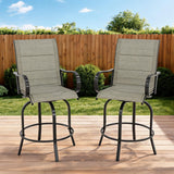 Garvee Garten-Barhocker im 2er-Set 64 × 64 × 122, Mit Polsterung, Braun - Braun