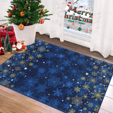 Garvee Weihnachtsdekoration Fußmatte 60x100 cm Blau, Rutschfester Waschbarer Weihnachtsteppich für Küche, Wohnzimmer, Schlafzimmer, Badezimmer