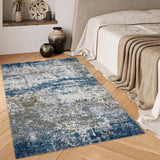 Garvee Moderner Flachflor Teppich 80 x 150 cm Grau Waschbar Rutschfest für Wohnzimmer & Schlafzimmer