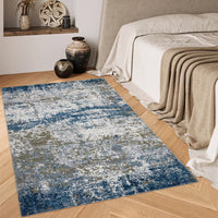 Garvee Abstrakte Teppiche für Schlafzimmer und Wohnzimmer, Waschbarer Moderner Flachflorteppich, 80 x 150 cm, Grau