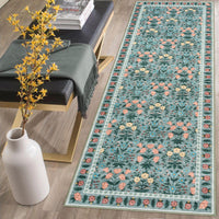 Garvee Indoor Bohemian Dekorativer Teppich Rot-Braunes Blumenmuster 80 x 150 cm Rutschfester Teppich mit Niedrigem Flor Geeignet für Wohnzimmer/Kinderzimmer/Spielzimmer