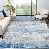 Garvee Teppich Rechteckig 140 × 200 cm, Wasserfest, Farbecht, Für Wohnzimmer, Graublau - Graublau