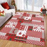 Garvee Weihnachtsteppich Wohnzimmer Antirutsch Patchwork 120x170 cm Boho Stil Festliche Dekoration - Wie gezeigt