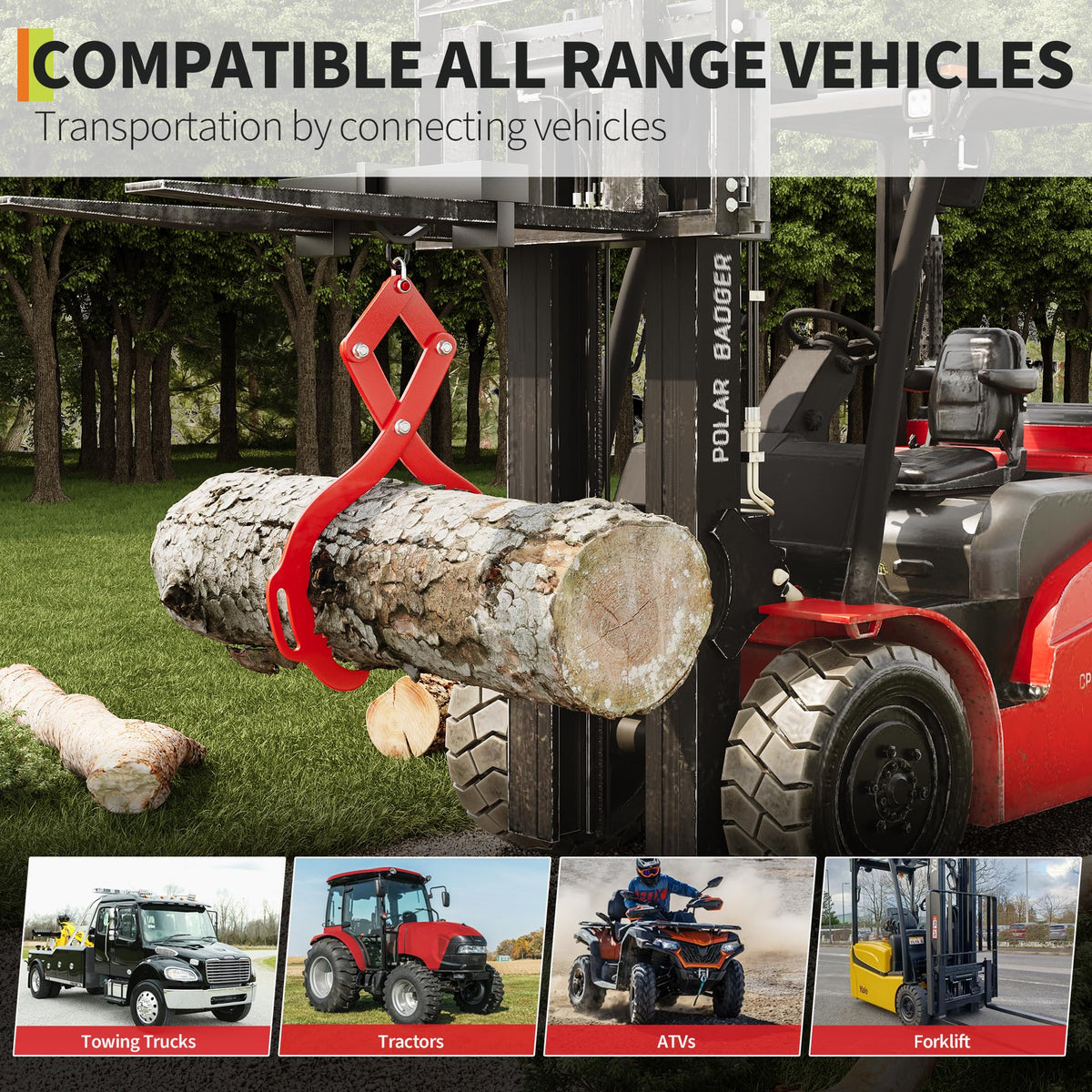 Garvee Holzzange für Traktor LKW ATV UTV und Gabelstapler