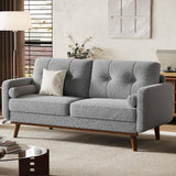 Garvee Sofa mit zwei Plätzen aus gepolstertem Bouclé-Stoff für intime Gespräche im Wohnzimmer, 165 cm, Creme
