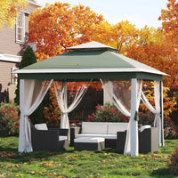 Garvee Pop Up Pavillon 335×335 cm, Mit Moskitonetz, Wasserdicht, UV-Schutz, Höhenverstellbar