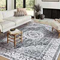 Garvee Boho Vintage Blumenmuster Teppich Waschbarer Teppich 80 x 150 cm Weicher Kunstfell-Samt Rutschfester Teppich für Schlafzimmer, Badezimmer, Küche, Eingangsbereich, Büro