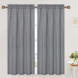 Garvee Küchenvorhang Waffel Jacquard Polyester, Modern, Schwer, Grau, 30"x45", Set 2, Für Küche & Badezimmer - Grau