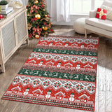 Garvee Weihnachtlicher Runder Anti-Rutsch Teppich Mit 'Merry Christmas' Schriftzug Und Schneemann Für Wohnzimmer Und Eingangsbereich, Polyester, Wasserabweisend, Pflegeleicht