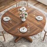 Garvee Esstisch für 4 Personen, 120 cm, pflegeleicht, MDF & Metall, Industrie-Stil, Walnussbraun - Walnussbraun