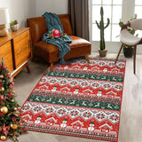Garvee Groß Boho Weihnachtsteppich Maschinenwaschbar Weihnachtsbaum Elch Schneeflocke Teppich Für Wohnzimmer Schlafzimmer Küche Esszimmer 140x200 cm