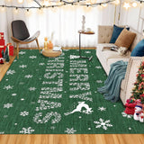 Garvee Wohnzimmer Teppich Weihnachtsteppich Grün Elch Waschbar Rutschfest Für Schlafzimmer Küche Esszimmer Büro 200x290 cm - Grün