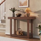 Garvee Holz Konsolentisch 46" Schmal Farmhausstil Für Flur & Wohnzimmer Natürliche Blonde Oberfläche
