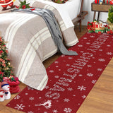 Garvee Weihnachtsteppichläufer Rot Mit Elch, Weihnachtsbaum Und Schneeflocke Für Flur, Wohnzimmer, Küche, Badezimmer, 80x150 cm - Verrotten