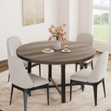Garvee Esstisch Ø 120 cm, für 4–6 Personen, MDF & Metall, Industrie-Stil, Grau - Grau