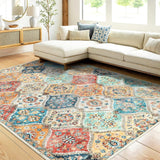 Garvee Flurteppich-Läufer 160 x 230 cm Waschbar Vintage Blumen Schlafzimmer Küche Rutschfest - Orange