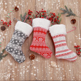 Garvee 18" Weihnachtsstrümpfe 3er-Set Mit Schneeflocke Muster, Plüsch Faux-Fell Manschette, Rot Weiß Grau, Kamin Und Treppe Deko