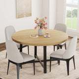 Garvee Esstisch Ø 120 cm, für 4–6 Personen, MDF & Metall, Industrie-Stil, Natur - Natur