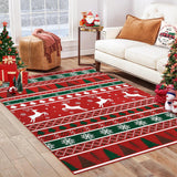 Garvee Weihnachts-Teppich Boho Rutschfest Waschbar 120x170cm Geometrisch Wasser- Und Schmutzabweisend Für Wohnzimmer Dekor