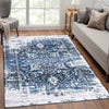 GARVEE Orientalischer Teppich Gradient Retro 120x170cm Blau Rechteckig Schneeflocken-Motiv Strapazierfähig Wohnzimmer Schlafzimmer Esszimmer Büro