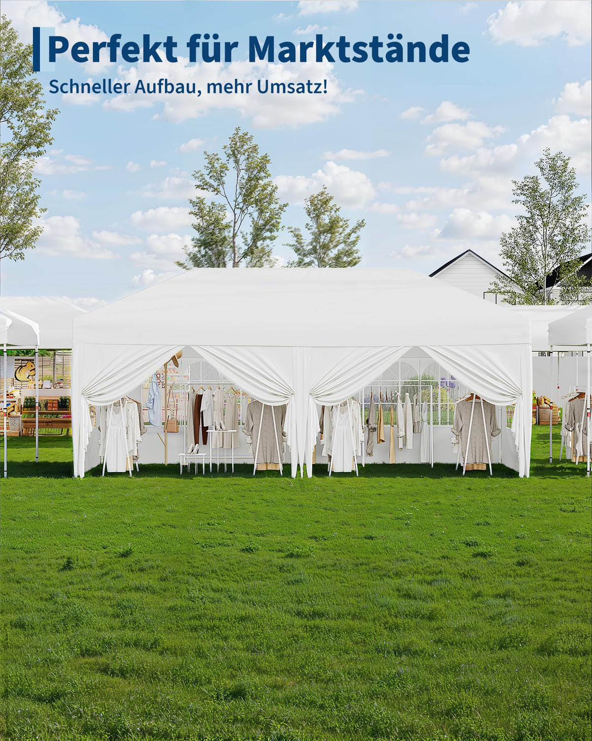 GARVEE Faltpavillon 3 x 6 m in Weiß