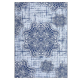 Garvee Waschbare Teppiche Weiche Rutschfeste Teppiche Für Wohnzimmer Schlafzimmer Esszimmer 80x150 cm Blau