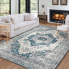 Garvee Waschbarer Dekoteppich, Niedrigflorig, Blaugrau, 120 x 170 cm, für Schlafzimmer, Wohnzimmer, Esszimmer, Eingangsbereich