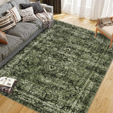 Garvee Kurzflor-Teppiche Grün 200 x 290 cm Boho Modern Vintage Wohnzimmer Schlafzimmer Großer Waschbarer Teppich