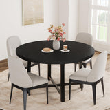 Garvee Esstisch Ø 120 cm, für 4–6 Personen, MDF & Metall, Industrie-Stil, Schwarz - Schwarz