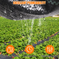 Garvee Unkrautvlies & Unkrautfolie 100g/m² (1,98 x 91,44m) – Profi Mulchvlies UV-stabil & Wasserdurchlässig, Robustes PP-Gewebe für Garten & Landschaftsbau, Schwarz