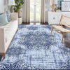 GARVEE Blumen Vintage Design Teppich 200x290cm Blau | Maschinenwaschbar, rutschfest & schmutzabweisend | Kurzflor-Bereichsteppich für Wohnzimmer