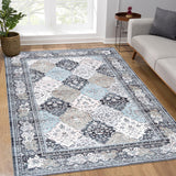 Garvee Boho-Teppiche Waschbare Rutschfeste Teppiche Für Wohnzimmer Esszimmer Schlafzimmer Küche Blau 120x170 cm - Blau