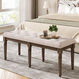 Garvee 48" Button-Tufted Sitzbank Mit Holzbeinen Weiche Polsterung Robuste Konstruktion Vintage Stil Für Schlafzimmer & Flur