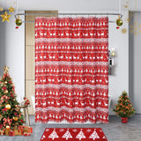 Garvee Weihnachtlicher Duschvorhang Mit Baum- Und Hirschmuster, Wasserdicht, Magnetisch, 35x72 Zoll, Rot Und Weiß, Badezimmerdeko - Rot