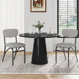 Garvee Esszimmerstühle 2er-Set, 5,1 cm, mit Rückenlehne, gepolstert, rostbeständig, Bouclé, Modern, Grau