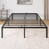 Garvee 14 Zoll Vollgröße Metallbettgestell Mit Stauraum, Robuste Stahlkonstruktion, Schlafzimmer, 14 Zoll Hoch, Schwarz - schwarz