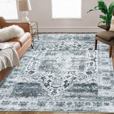 Garvee Vintage Großes Waschbares Wohnzimmerteppich 200x290 cm Antirutsch Robust Für Stark Frequentierte Räume - Wie gezeigt