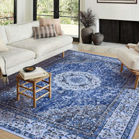 Garvee Boho Vintage Blumenmuster Teppich Waschbarer Teppich 80 x 150 cm Weicher Kunstfell-Samt Rutschfester Teppich für Schlafzimmer, Badezimmer, Küche, Eingangsbereich, Büro