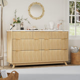 Garvee Kommode mit 7 Schubladen, für Schlafzimmer und Wohnzimmer, Eiche - Eiche