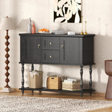 Garvee Konsolentisch Mit 2 Schubladen, Farmhouse Sideboard, Holz, 106,5 cm, Schwarz, Für Flur - Schwarz