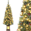 Garvee Weihnachtsbaum 140 cm Künstlich Mit Beleuchtung Für Haus Und Büro Grün Schneebedeckt