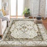 Garvee Vintage Boho Teppich 120x170cm Rutschfest Waschbar Weiches Kurzflor TPR Gummi Rücken Wohnzimmer Schlafzimmer Büro - Wie gezeigt