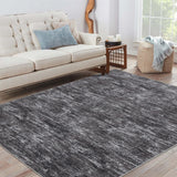 Garvee Großer Rechteckiger Teppich Mit Niedrigem Flor Waschbarer Moderner Teppich Für Spielzimmer Oder Schlafzimmer Dunkelgrau 160 x 230 cm - Dunkelgrau