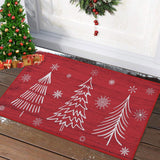 Garvee Dekorative Türmatte 40x80cm Weihnachtsmuster Rutschfest Strapazierfähig Rot Für Indoor Outdoor Küche - Rot
