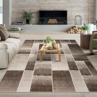 Garvee Waschbarer Teppich mit Niedrigem Flor 80 x 150 cm Braun Rutschfester Weicher Moderner Teppich Für Wohnzimmer Schlafzimmer Küche