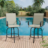 Garvee Garten-Barhocker im 2er-Set 64 × 64 × 122, Ohne Polsterung, Braun - Braun